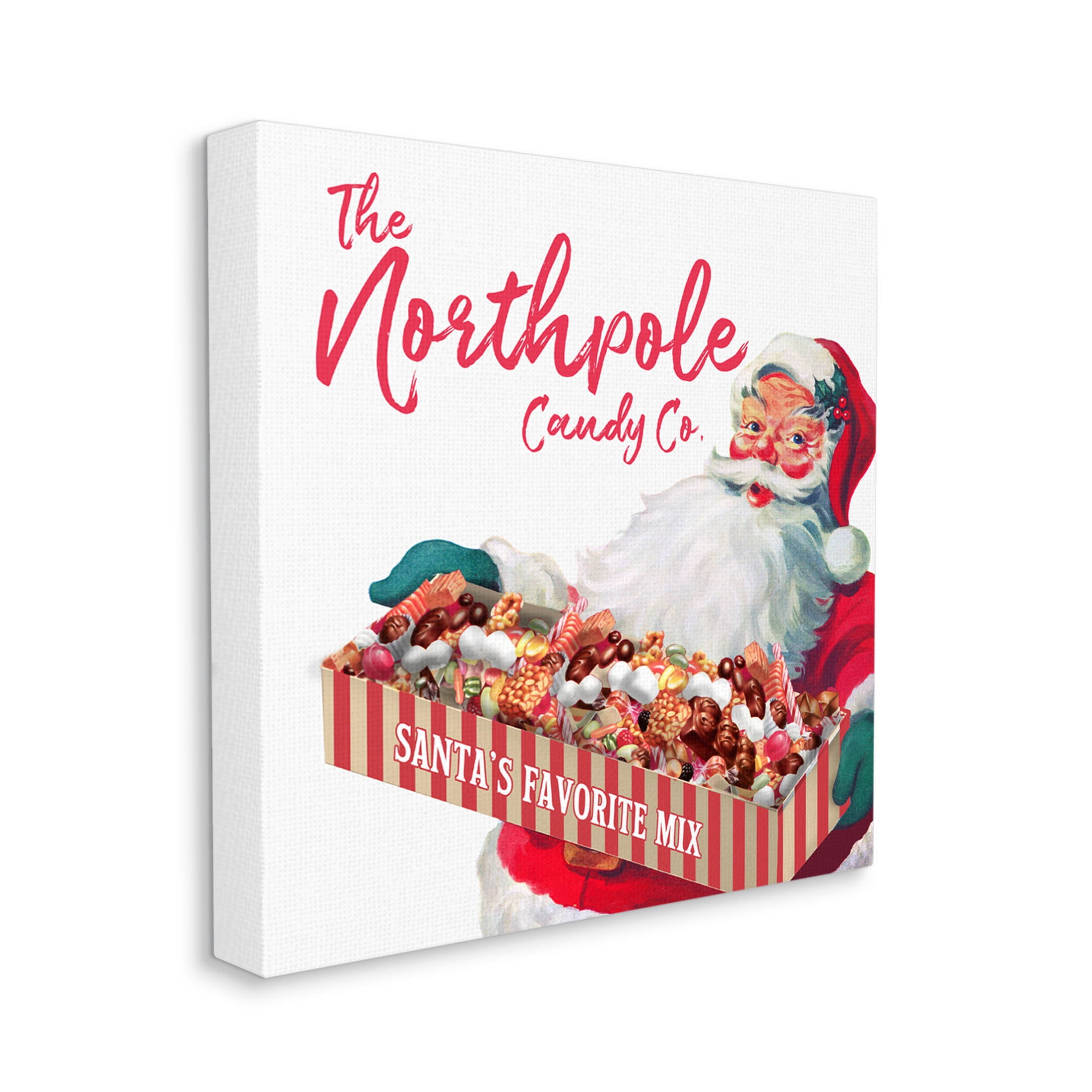 Stupell Industries Vintage Northpole Candy Santa Claus Graphic Art Gallery Wrapped Canvas Print Wall Art, Design by The Saturday Evening Post