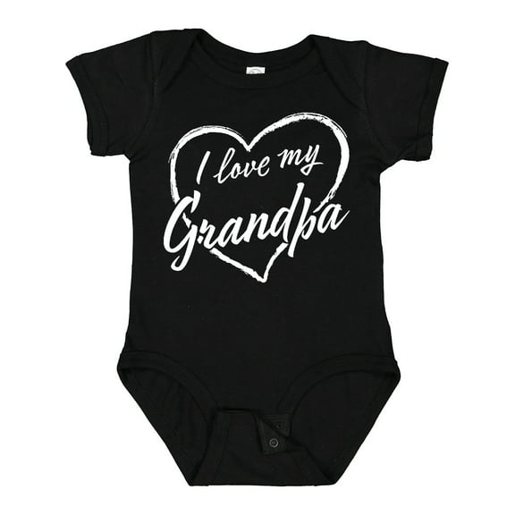 Inktastic I Love My Grandpa in White Chalk Heart Boys or Girls Baby Bodysuit