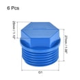 thumbnail image 2 of Uxcell G1 Male Threaded PVC Hex Head End Cap Pipe Plug Fitting Blue 6 Pack, 2 of 5
