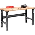 thumbnail image 6 of Adjustable Height Maple Butcher Block Square Edge Workbench, 1-3/4" Top, 60"W X 30"D, Black, 6 of 6