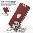 thumbnail image 2 of Magnetic for iPhone 15 Plus Case, [Military Grade Drop Tested] [Compatible with MagSafe] Shockproof Anti-fall Fiber Pattern PU Leather Back Slim Protective Case for iPhone 15 Plus,Red, 2 of 10