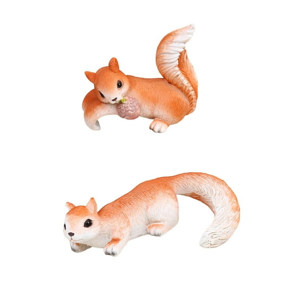 Aymzbd 2 Pieces Mini Squirrel Figures Outdoor Garden Squirrel Statues for Home Lawn