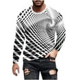 thumbnail image 2 of Blusas y camisas de manga larga con cuello redondo para hombre, blusa informal de manga larga con cuello redondo y estampado., 2 of 5