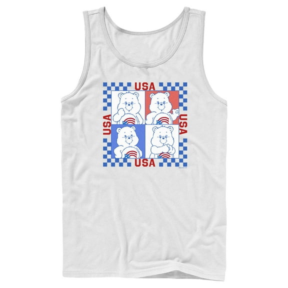Men's Care Bears America Cares Bear Patriotic Portraits Tank Top