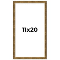 11x20 Frame Gold Kingsley Distressed Solid Wood Picture Frame Width 0.75 Inches | Interior Frame