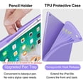 thumbnail image 5 of C INVERTER Keyboard case for iPad 9.7 Inch Air 2, iPad 5th/iPad 6th Generation (2017/2018) Case with Keyboard Detachable, 7 Color Wireless Backlit Keyboard,Smart Folio Cover with Pencil Holder(Purple), 5 of 9