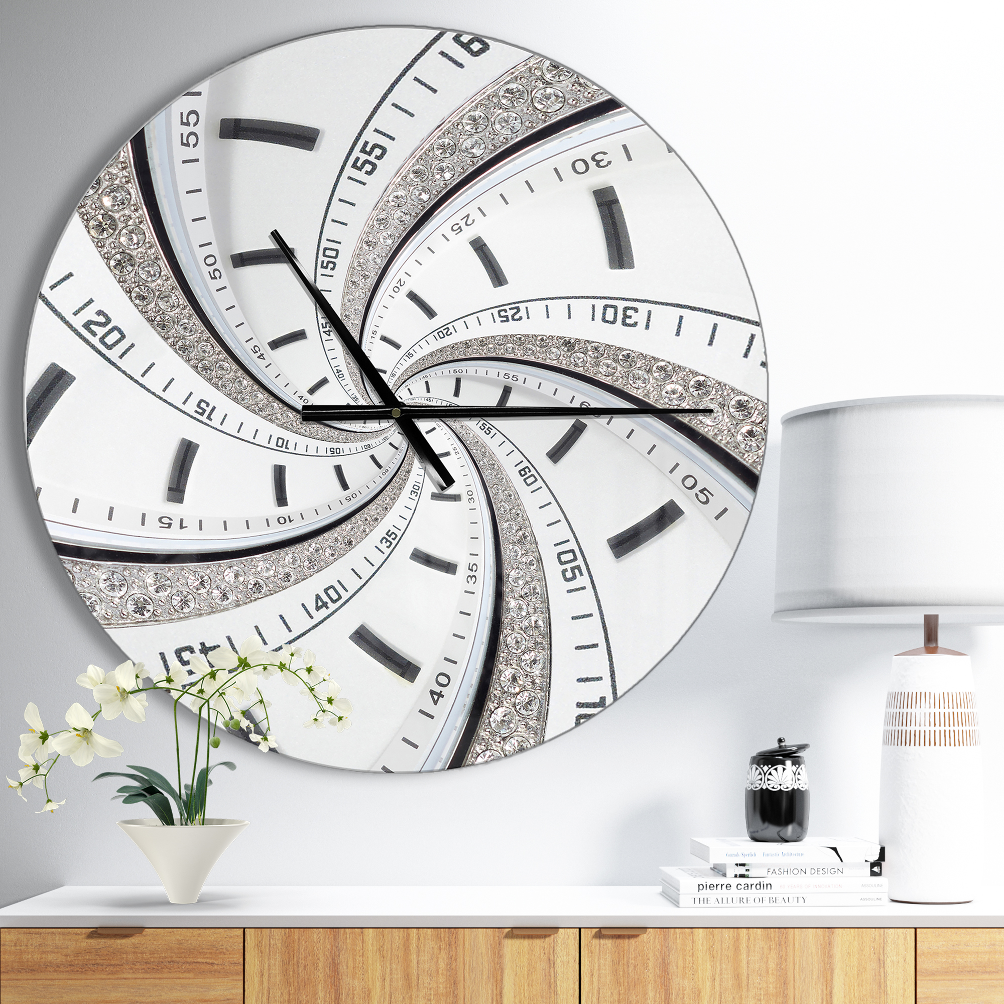 Designart 'Swirled Time Vortex ' Modern wall clock