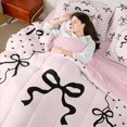 thumbnail image 4 of jejeloiu Kawaii Heart Print 7-Piece Twin Bedding Sets,Cartoon Bowknot Bowtie Bedding Comforter Set For Girl Reversible, 4 of 8
