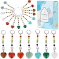 thumbnail image 2 of 1 Box 14Pcs 7 Colors Stone Stitch Markers Heart Crochet Markers Natural Gemstone Love Hearts Shaped Charm Locking Crocheting Leverback Marker for Weaving Quilting Jewelry DIY Craft Findings, 2 of 5