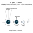 thumbnail image 5 of Rosec Jewels Natural London Blue Topaz Jewelry Set for Women - AAA Quality - Bezel Set Necklace and Earrings Set - Ready to Gift, 18K White Gold, 5 of 8