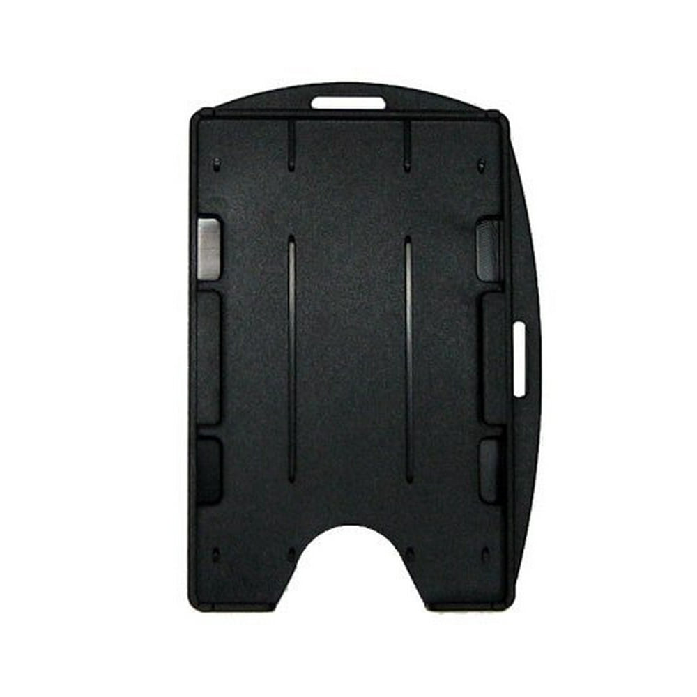 5 Pack Rigid Hard Plastic Dual Card ID Badge Holder HOLDS 2 CARDS