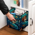thumbnail image 5 of Mermaid Foldable Storage Box with Handle, 10.8"x10.5"x10.6", Large Capacity Organizer Bins, 5 of 6