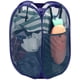 thumbnail image 1 of [Reforzado] Cesto para la colada emergente de malla fuerte, cesto para la colada plegable de calidad con asas duraderas Marco de acero de alto carbono con fondo sólido, azul marino BANYUO Hogar, 1 of 6