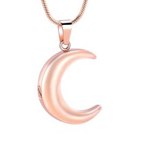 Moon Cremation Neckalce for Ashes for Women Men, Stainless Steel Memorial Lockets Keepsakes Jewelry for Ashes Pendant