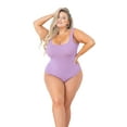 thumbnail image 5 of POSESHE Women's Plus Size Square Tank Bodysuit in Purple, S-5X, 5 of 5