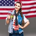 thumbnail image 3 of Lightweight Silk Scarf for Women Men Patriotic Scarf for Women Breathable and Soft Summer Travel Accessory– Wowstyle, 3 of 8