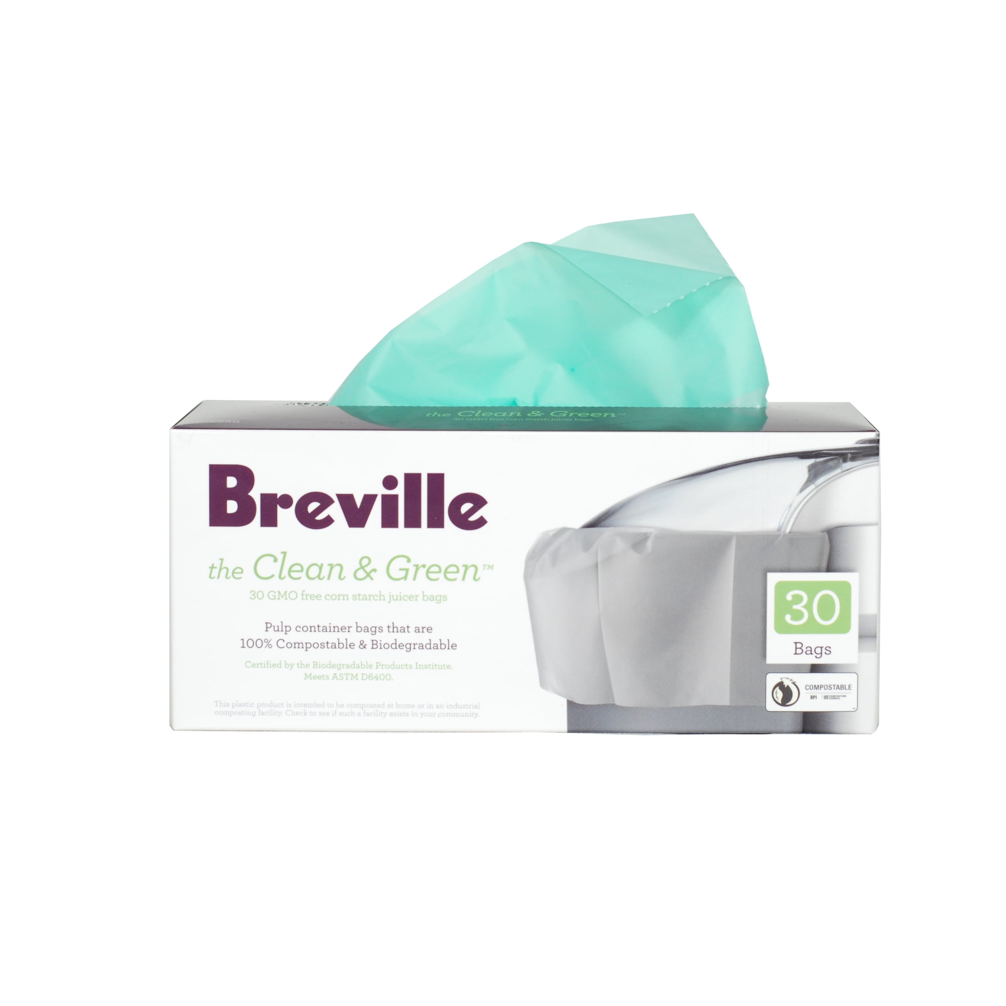 Breville Clean and Green Biodegradable Pulp Container Bag for Juicers