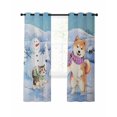 thumbnail image 7 of Winter Dog Blackout Curtains for Bedroom/Living Room, Cute Cat Snowman Snowflake Thermal Insulated Kitchen Drapes with Grommets, Light Blocking Window Treatment, 2 Panels 27.5" x 39", 7 of 7