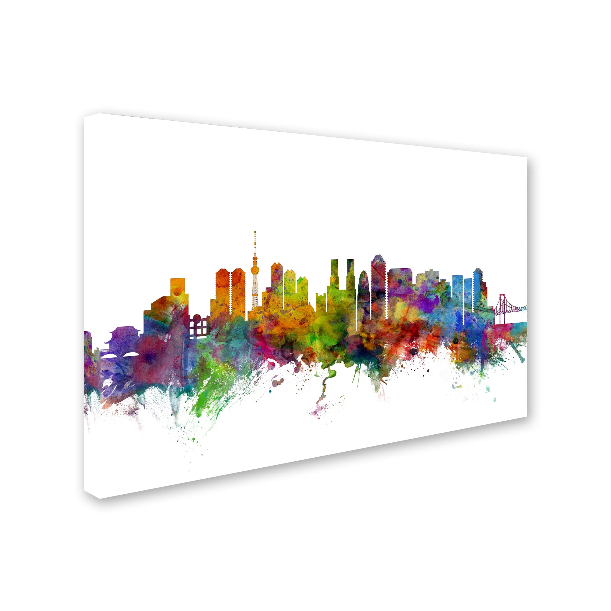 Trademark Fine Art "Tokyo Japan Skyline" Canvas Art by Michael Tompsett