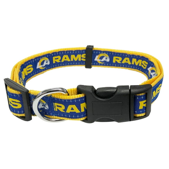 Pets First NFL Los Angeles Rams Dog Collar - Heavy-Duty, Durable & Adjustable Football Collar for Dogs/ CATS - Large