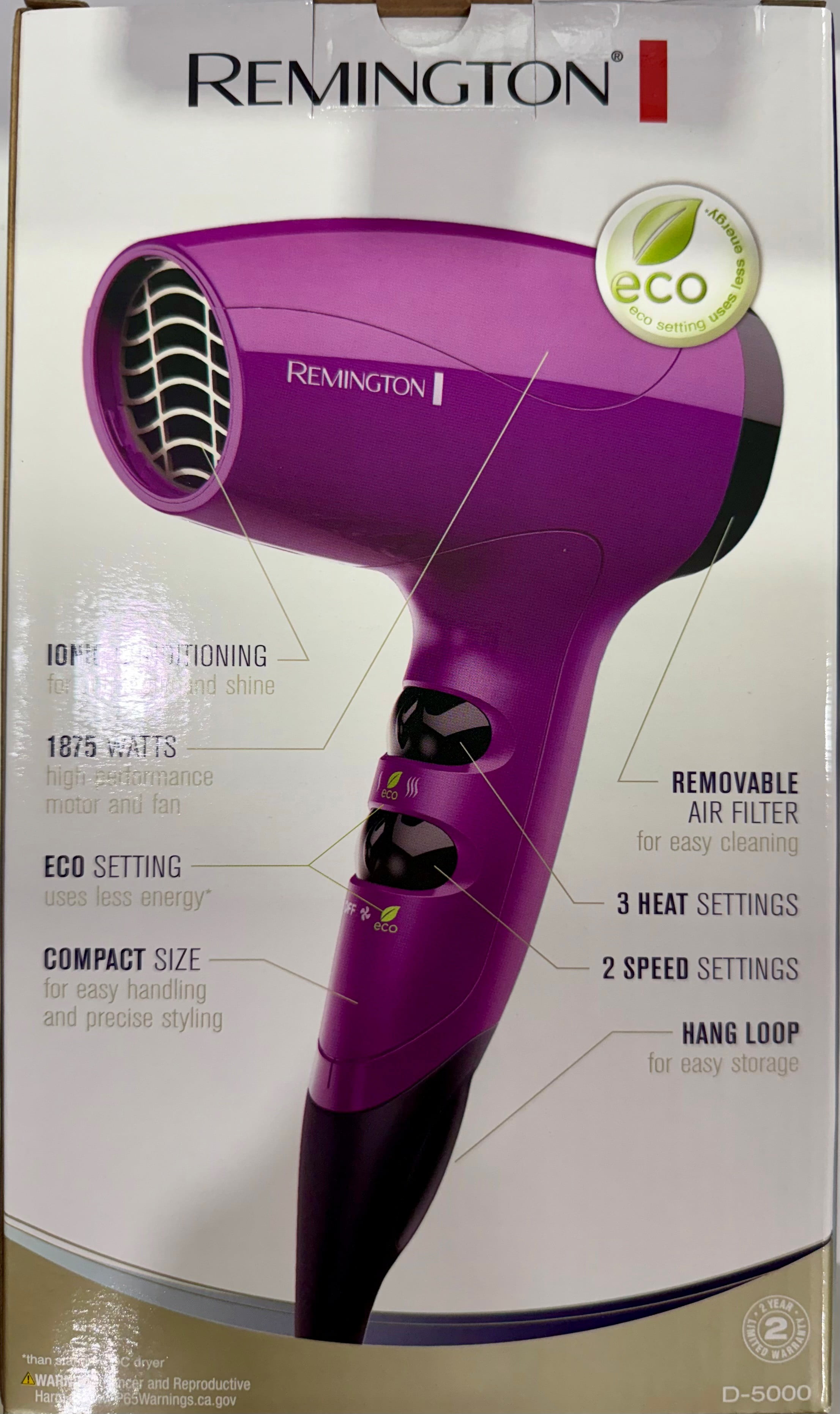 Remington D5001 Compact Dryer, Purple