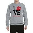thumbnail image 2 of Wild Bobby, Love My Cat Stole My Heart Red Footprints Animal Lover Unisex Crewneck Graphic Sweatshirt, Heather Grey, X-Large, 2 of 3