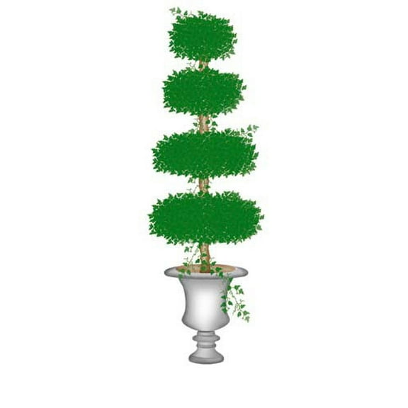 Tall Topiary with Four Oval Shapes Wall Stencil SKU #2586 by Designer Stencils