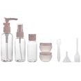 thumbnail image 1 of EeaseMX Juego de 8 botellas de maquillaje vacías de viaje, reutilizables, con pulverizador, para loción, crema y embudo con gotero., 1 of 8