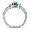 thumbnail image 4 of Classic Art Deco 1.5 Carat Green Emerald Gemstone Moissanite Diamond Engagement Ring in 10k White Gold, 4 of 4