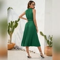 thumbnail image 3 of IWEMEK Women Dresses Summer Boho Beach Pleated Skirt Swiss Dot Green Midi Dress Halter Sleeveless Casual Dressy Clothing, 3 of 7