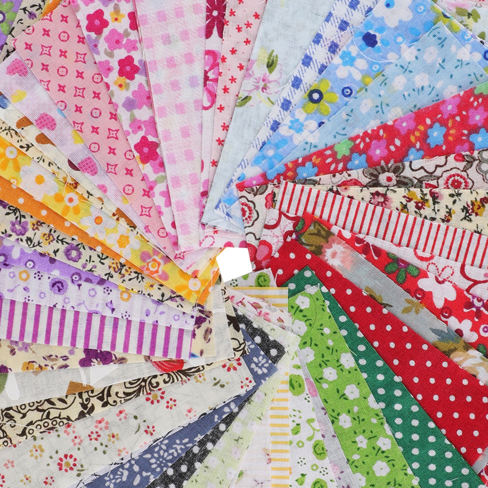 100Pcs Penta Angel 10 x 10cm Assorted Pre-Cut Printing Cotton Cloth Square Bundle Quilt Craft Fabric Patchwork DIY Sewing Scrapbooking Quilting Dot Pattern