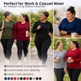 thumbnail image 3 of BILLIONHATS Womens Long ize Long Sleeve Oversized T-Shirts, Cotton Casual Fit Sleeved Tees Tops – Baggy Style Bulk Wholesale Tshirt Packs (12 Pack Dark, Size-XX-Large), 3 of 7