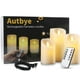 thumbnail image 1 of Velas LED Autbye Blancas Recargables con Brillo Ajustable y Control Remoto, Paquete de 3 Unidades, 1 of 6