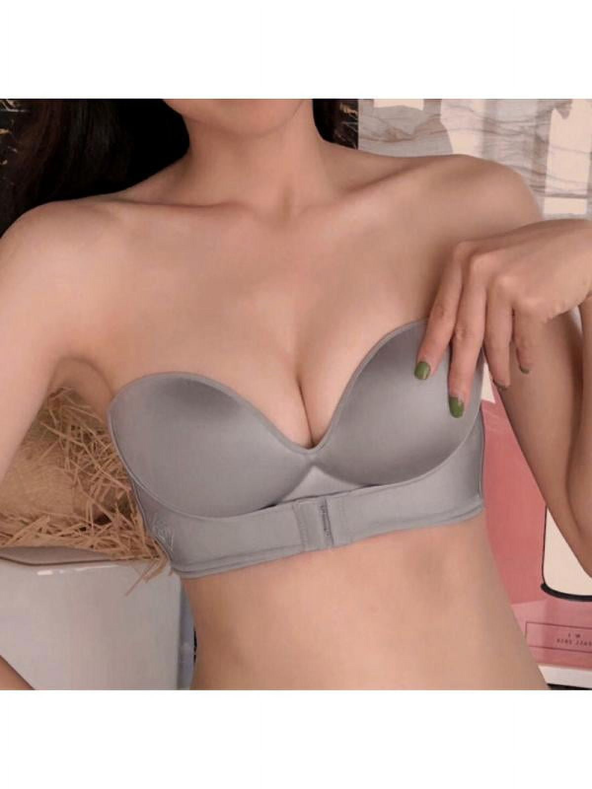 Alvage Strapless Bra Backless Bras Silicone Push up Bra for Women  Adjustable Shoudler Front Closure Bras 