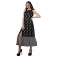 thumbnail image 3 of Moomaya Robe Longue Maxi de Fête pour Femmes en Rayonne Imprimée à Encolure Licou avec Fente avant, 3 of 4