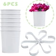 thumbnail image 2 of Juego de 6 macetas colgantes de metal para interior con gancho extraíble para decoración de jardinería, color blanco, 2 of 5