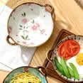 thumbnail image 6 of Decorative Serving Bowl - 24oz Ceramic Soup Bowl with Handle Ramen Bowl for Salad,Pasta,Cereal,700ML Porcelain Stoneware Kitchen Dish, 6 of 8