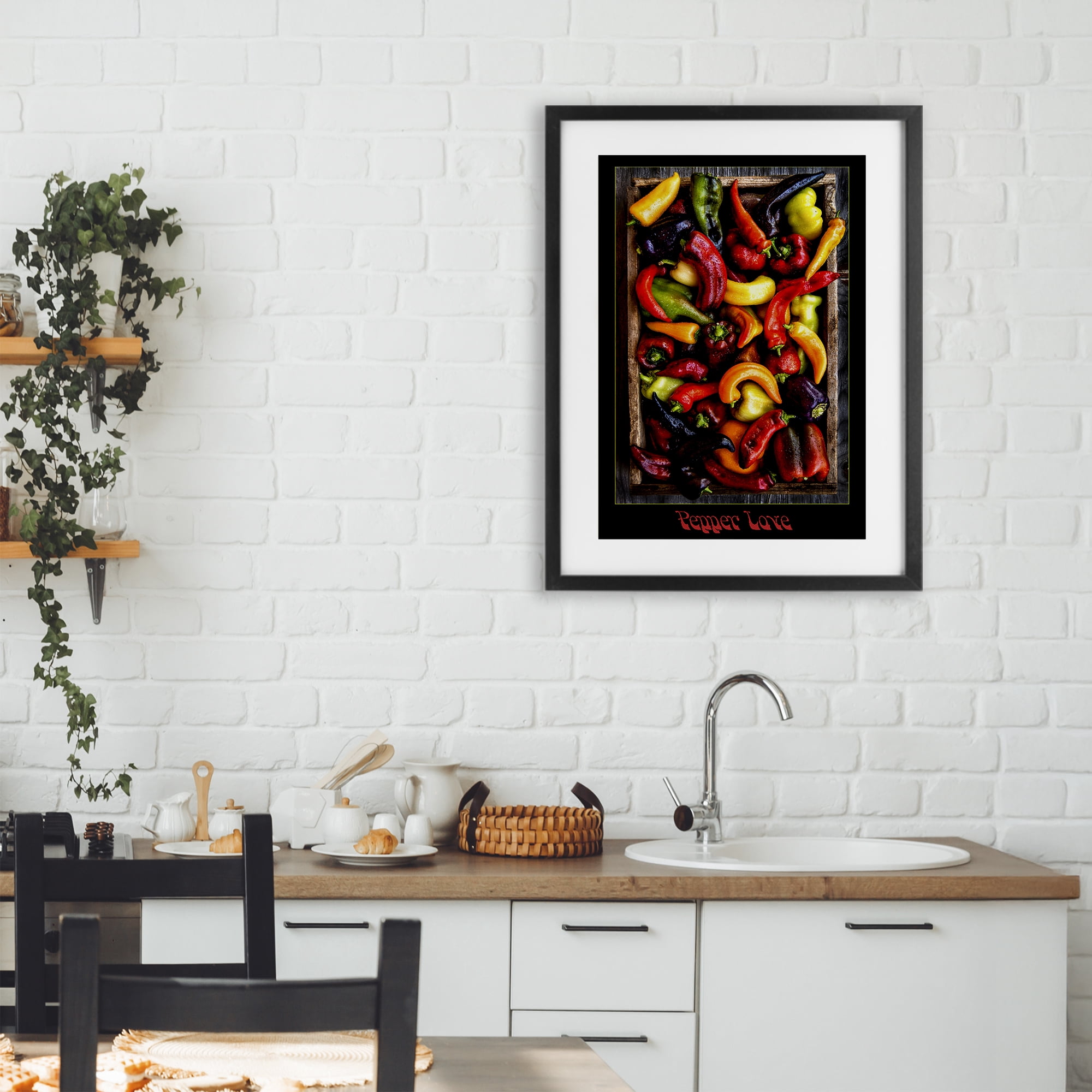 Stupell Industries Pepper Love Vibrant Vegetables Black Framed Print Under Glass, design by Carl Kravats