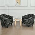 thumbnail image 6 of CJC Printed Club Chair Slipcover, 2 Piece Barrel Chair Covers Stretch Tub Chair Slipcover Armchair Sofa Cover Couch Furniture Protector for Living Room, 6 of 9