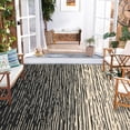 thumbnail image 2 of Hasoo 9' x 12' Black/Brown Outdoor Rug for Patio Decor Waterproof Plastic Straw Modern Geometric Carpet PP Tube Woven Portable Camping Mat for Picnic Balcony, 2 of 6