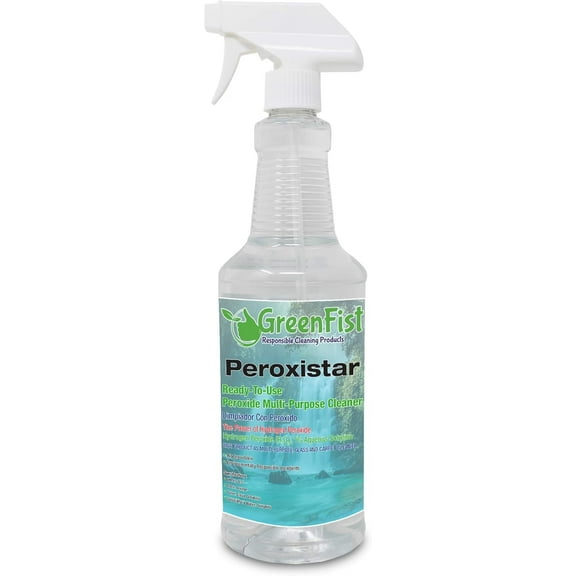 GreenFist Hydrogen Peroxide All Purpose Surface (Glass, Carpet,Stain Remover) Cleaner (1 Quart, 32 oz Spray)