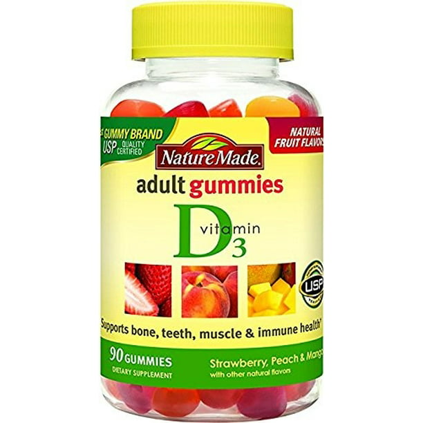 Nature Made Vitamin D3 Adult Gummies (2,000 IU per serving) 90 Ct ...