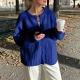 thumbnail image 2 of Womens Sweaters, Cardigan Sweaters for Women, Solid Color Long Sleeve Coat, Autumn Winter Street Fashion, 2 of 5