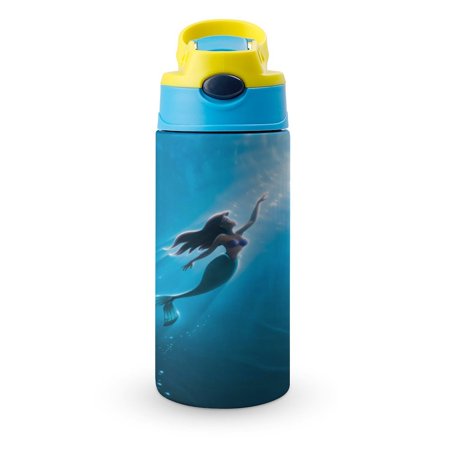 

The Little Mermaid Small Water Bottle for Kid 12oz Insulated Bottles with Straw Lid Stainless Steel Tumbler Vacuum Cup Thermal Bottles