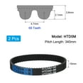 thumbnail image 2 of Uxcell 2 pack HTD-5M Rubber Timing Belt 68 Teeth, 340mm Pitch Length x 15mm Width x 3.6mm Height, Pulley Timing Belt, 2 of 6