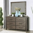 thumbnail image 3 of Furniture of America Krentin Rustic Wood 6-Drawer Dresser and Mirror in Brown, 3 of 6