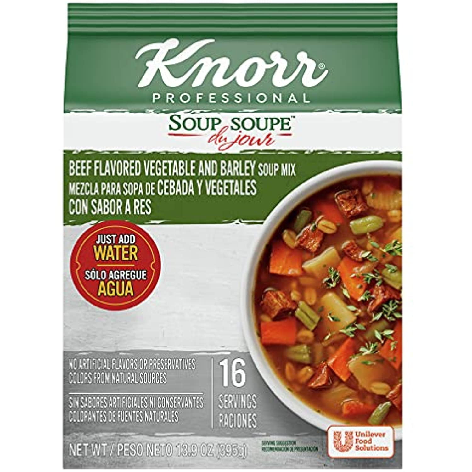 Knorr Professional Soup Du Jour Beef Vegetable And Barley Soup Mix 0G