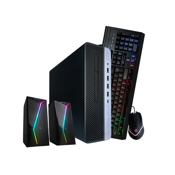 Restored HP ProDesk 600 G4 Desktop PC, Intel Core i5 3.2GHz, 16GB RAM, 1TB SSD, Win 11 Pro, WiFi, BT, Gaming KBM, RGB Speakers – Blair Tech (Refurbished)
