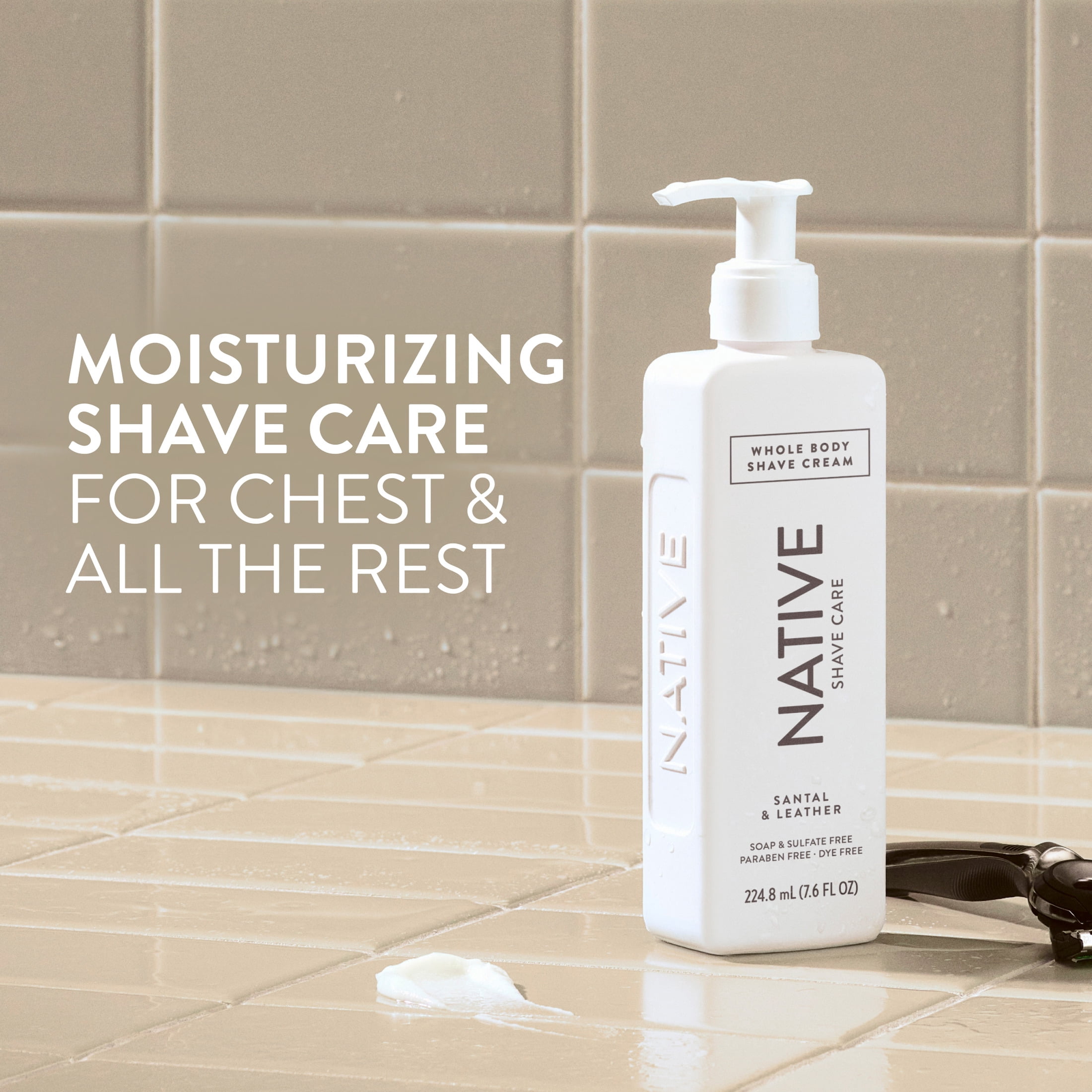 Native Santal & Leather Whole Body Shave Cream 7.6 fl oz