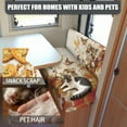 thumbnail image 5 of FOR U DESIGNS Cat Butterfly Leaf Print RV Dinette Cushion Covers Washable Sofa Furniture Protector Stretch RV Couch Cover Include 1 Backrest Covers and 1 Bench Covers, 5 of 7
